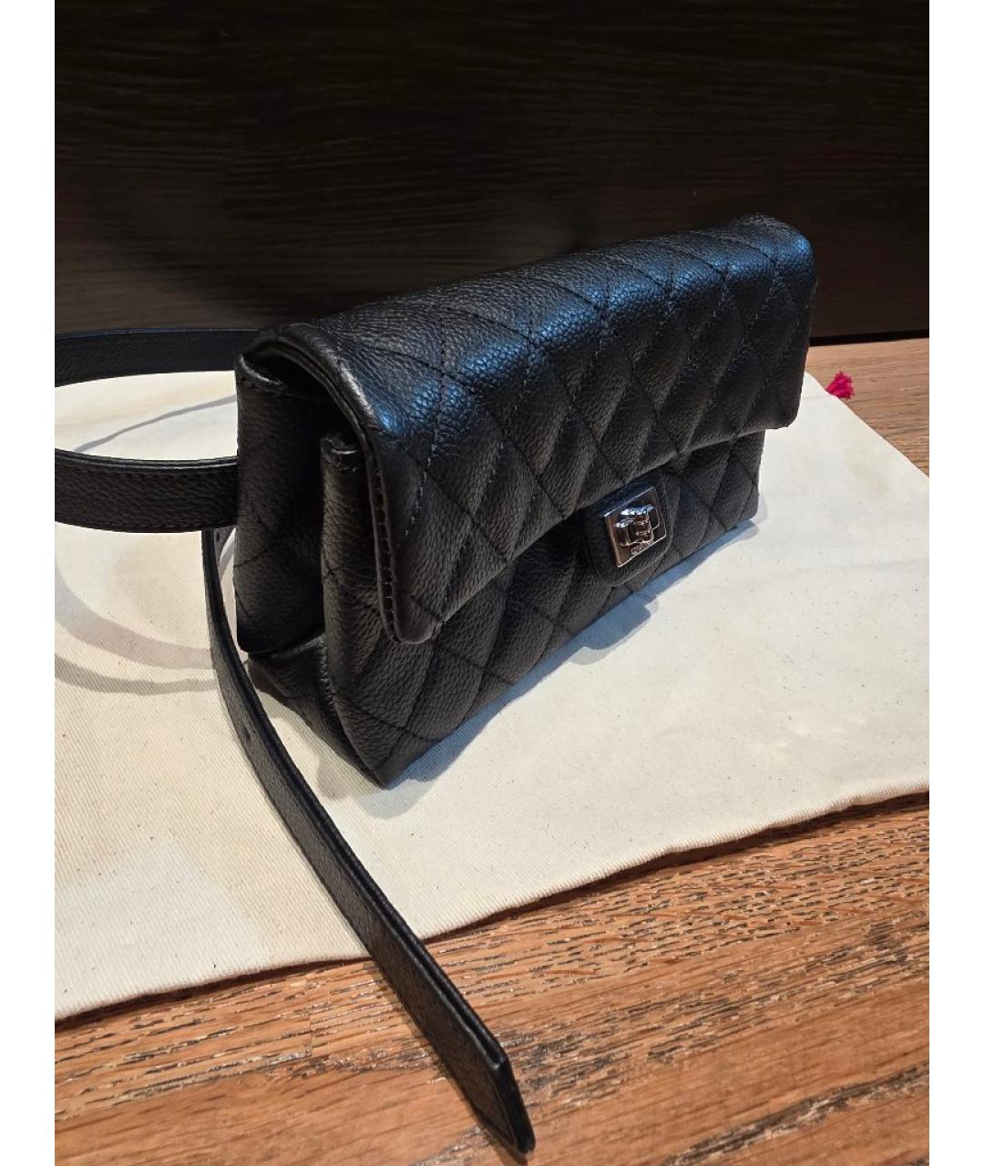 CHANEL Черная кожаная поясная сумка, фото 2
