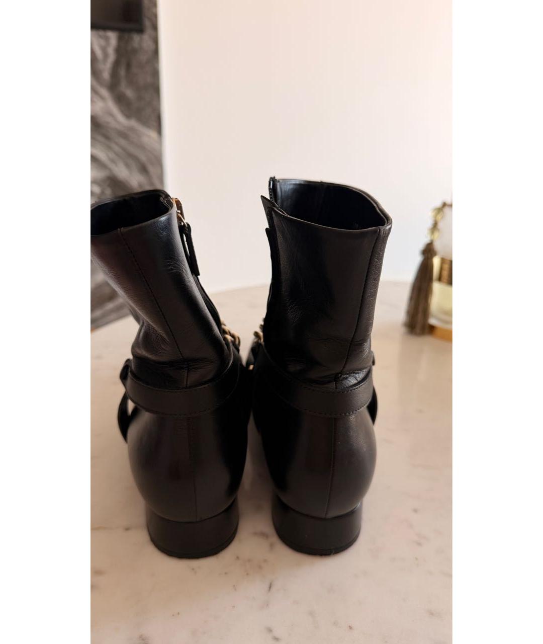 GUCCI Черные кожаные полусапоги, фото 4