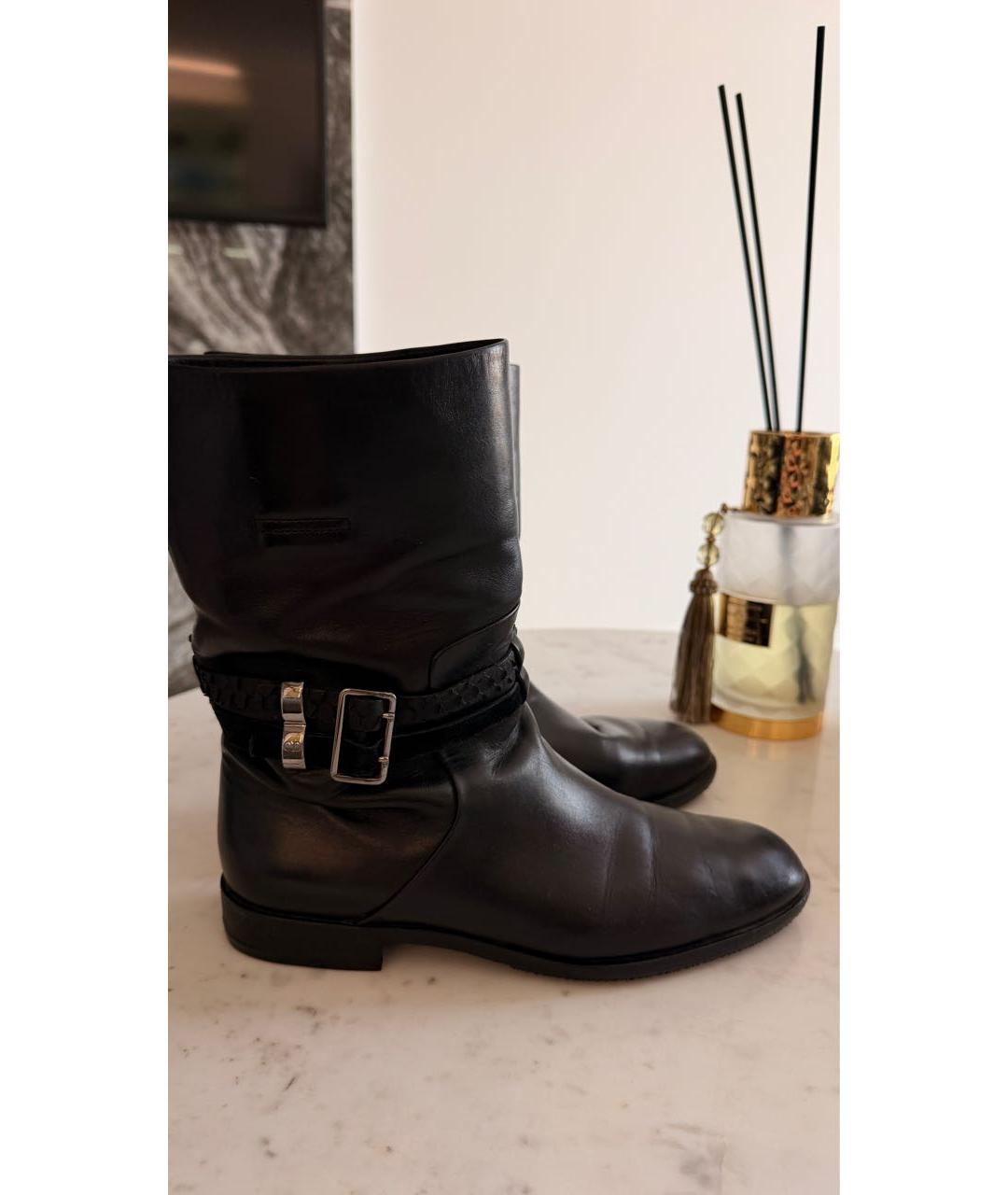 CHRISTIAN DIOR Черные кожаные полусапоги, фото 7