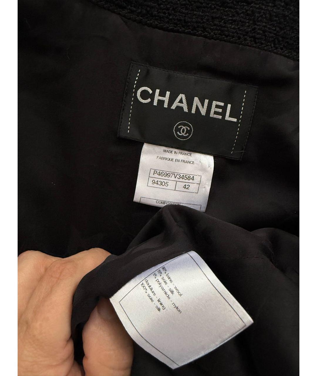 CHANEL Черное шерстяное пальто, фото 8
