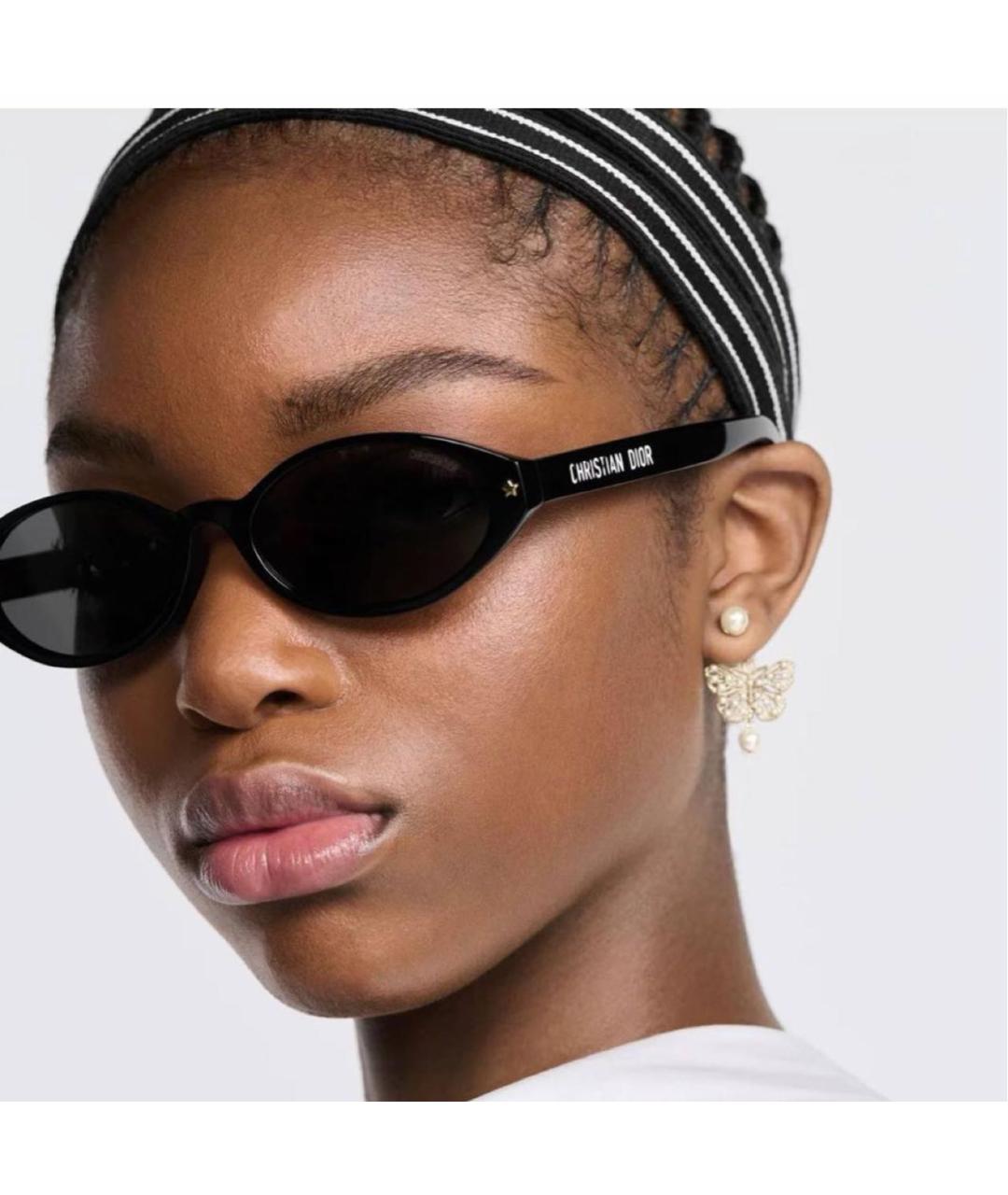 CHRISTIAN DIOR Черные пластиковые солнцезащитные очки, фото 2