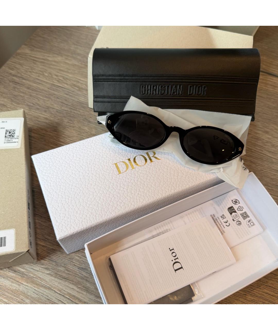 CHRISTIAN DIOR Черные пластиковые солнцезащитные очки, фото 3