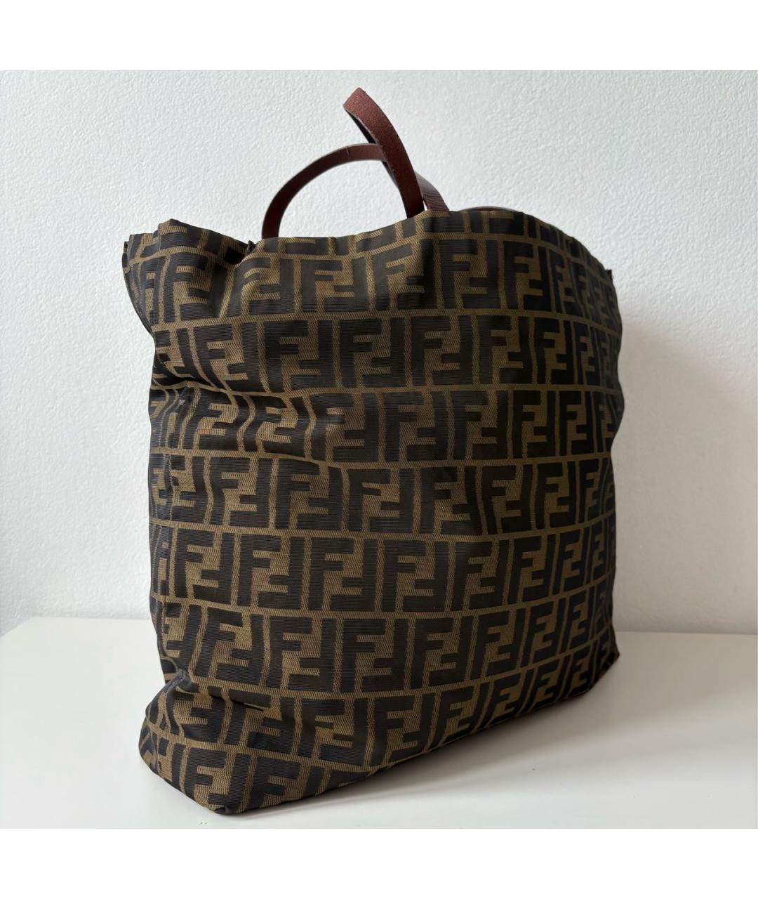 FENDI Коричневая канва сумка тоут, фото 2