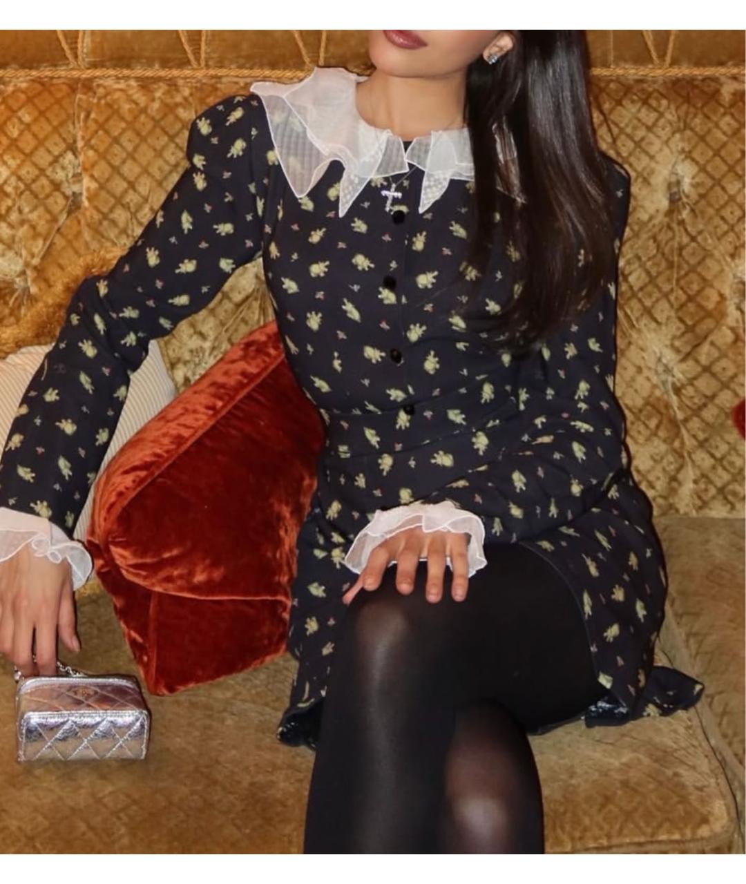 ULYANA SERGEENKO Черное вискозное платье, фото 5