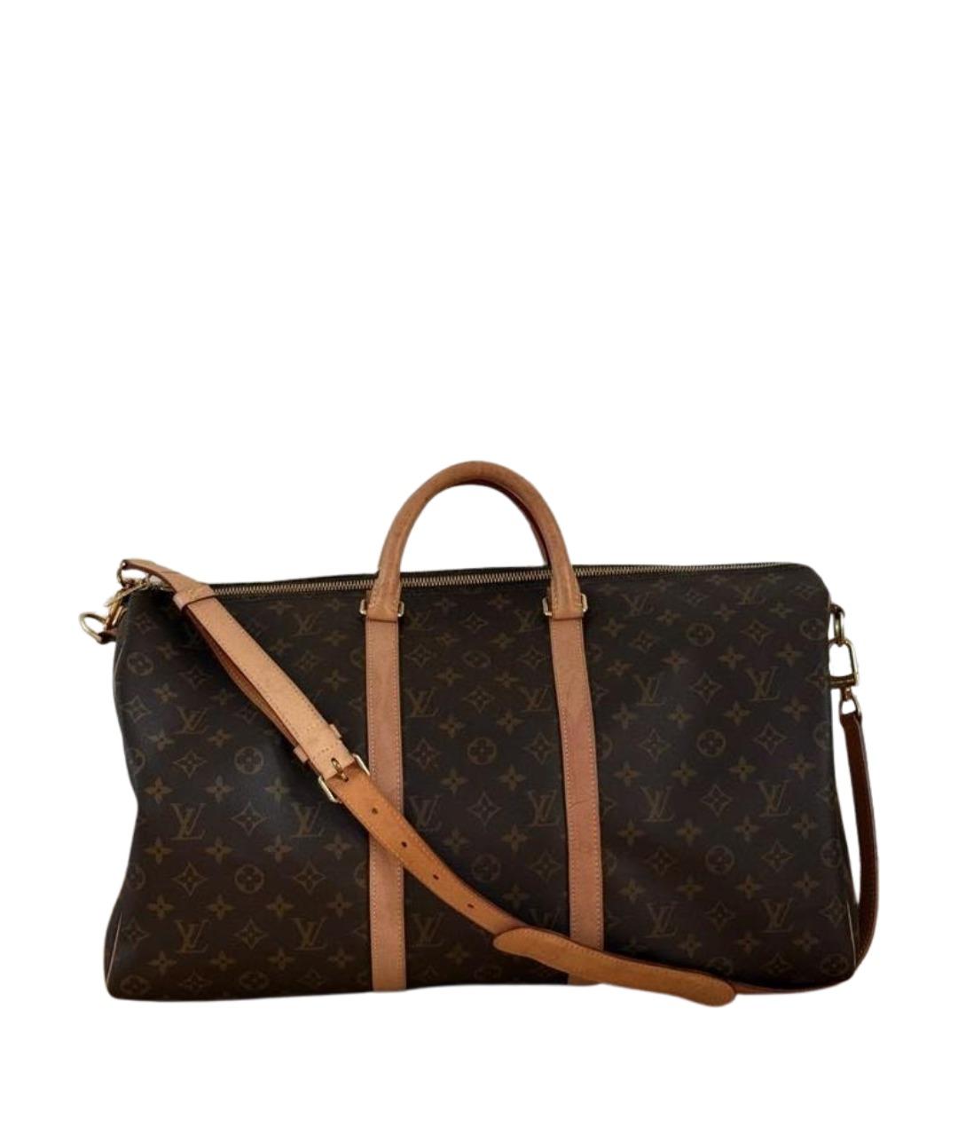 LOUIS VUITTON Коричневая кожаная дорожная/спортивная сумка, фото 1