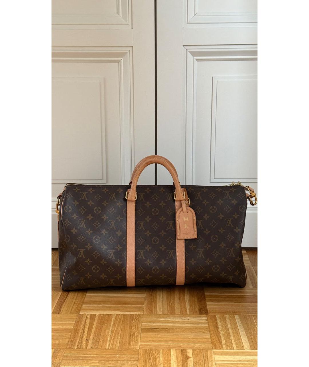 LOUIS VUITTON Коричневая кожаная дорожная/спортивная сумка, фото 2