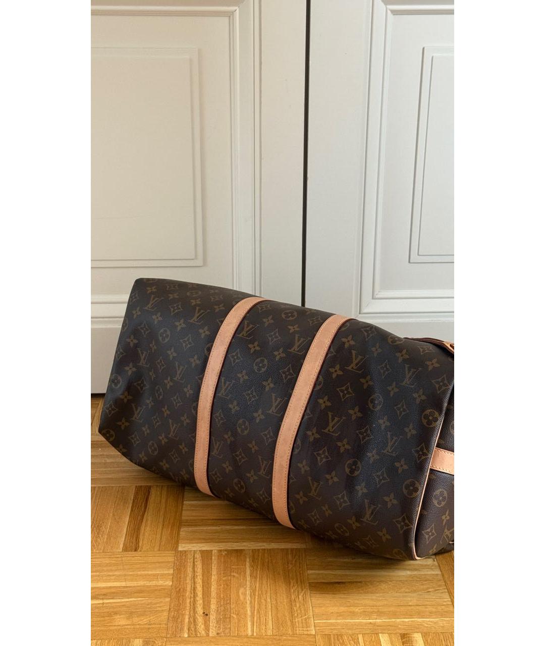 LOUIS VUITTON Коричневая кожаная дорожная/спортивная сумка, фото 3