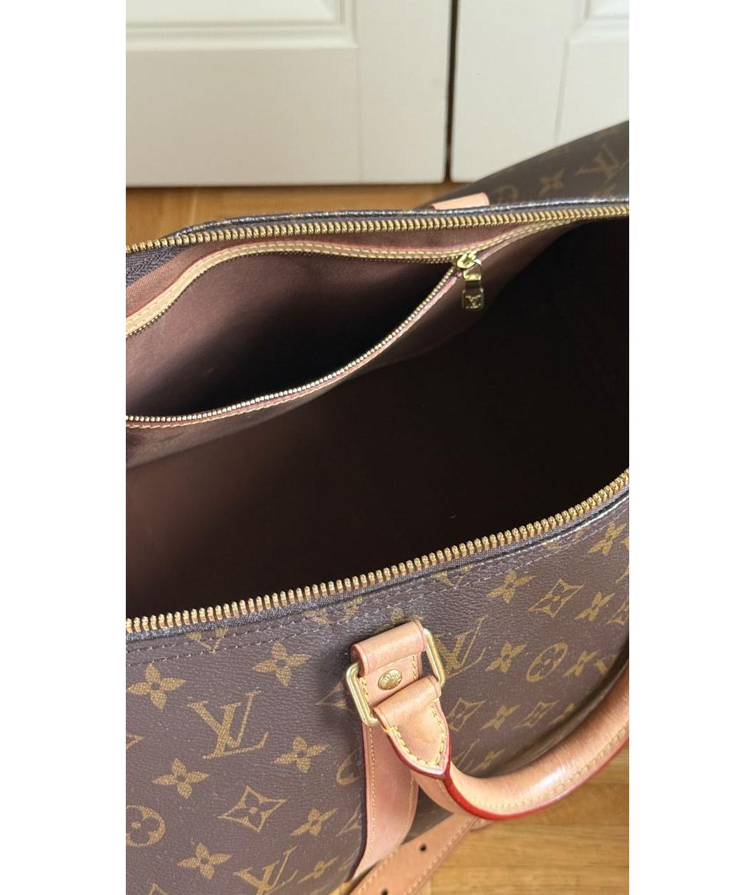 LOUIS VUITTON Коричневая кожаная дорожная/спортивная сумка, фото 4
