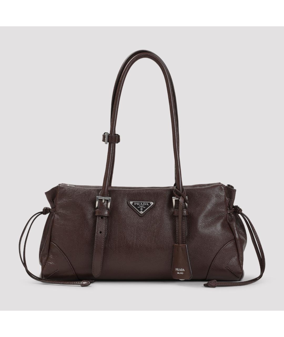 PRADA Коричневая кожаная сумка через плечо, фото 2