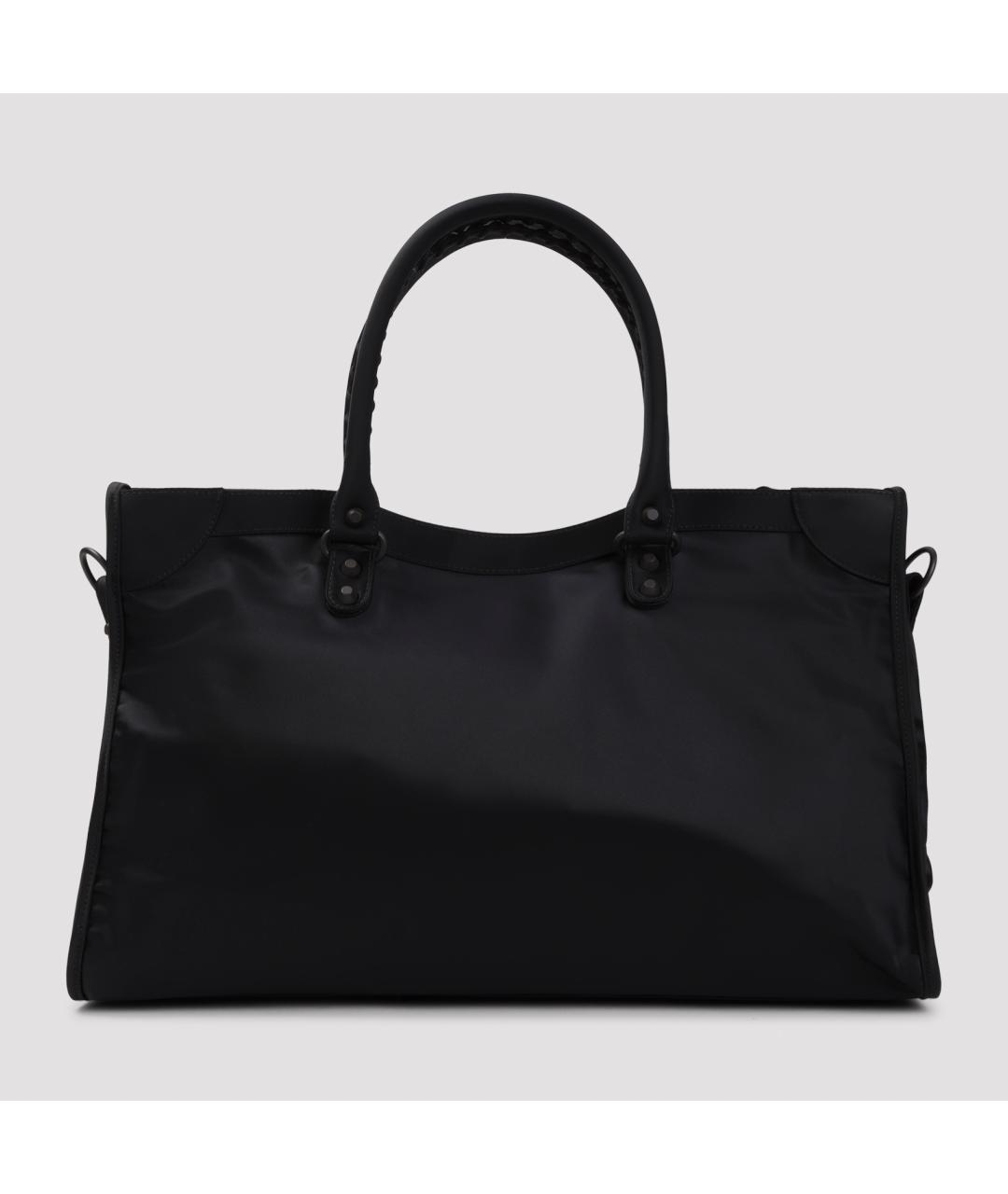 BALENCIAGA Черная синтетическая сумка тоут, фото 3