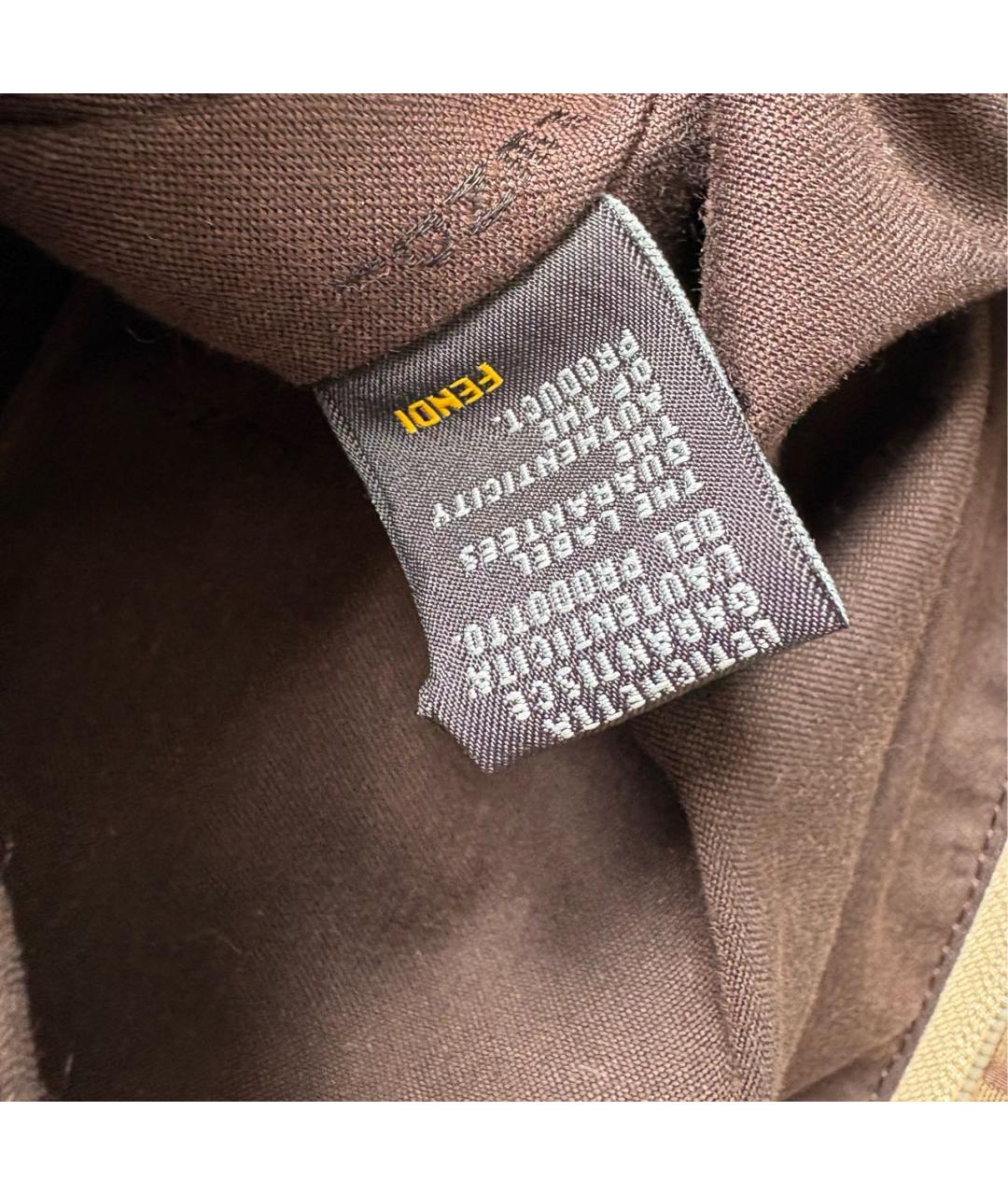 FENDI Коричневая канва сумка тоут, фото 7