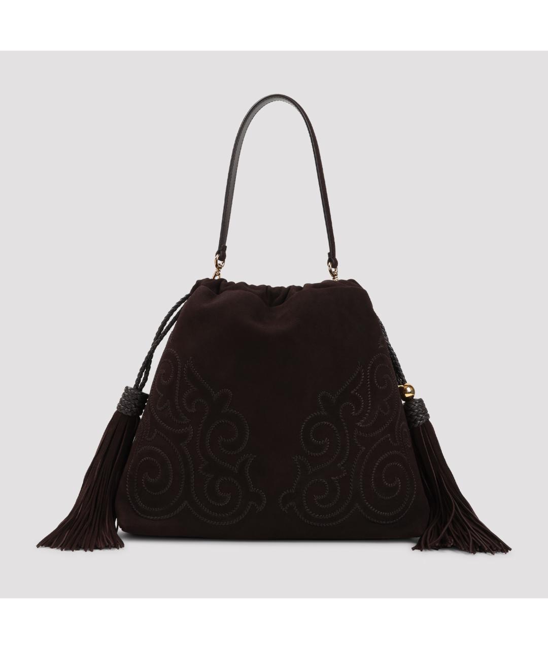 ETRO Коричневая кожаная сумка через плечо, фото 2
