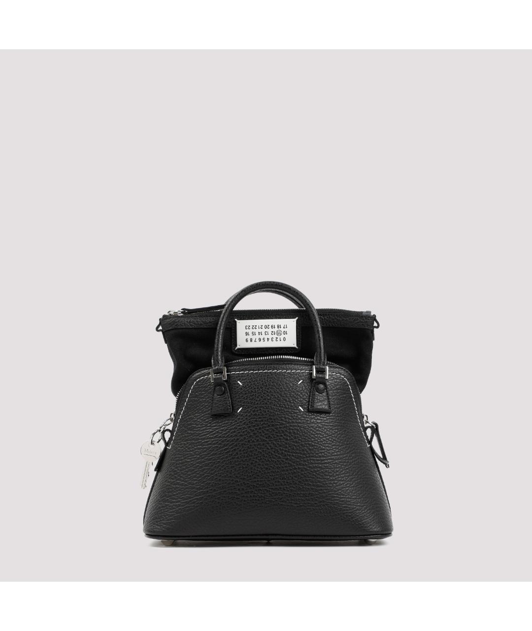 MAISON MARGIELA Черная кожаная сумка тоут, фото 3