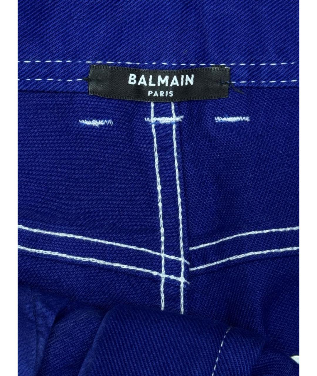BALMAIN Синие хлопко-эластановые джинсы слим, фото 5