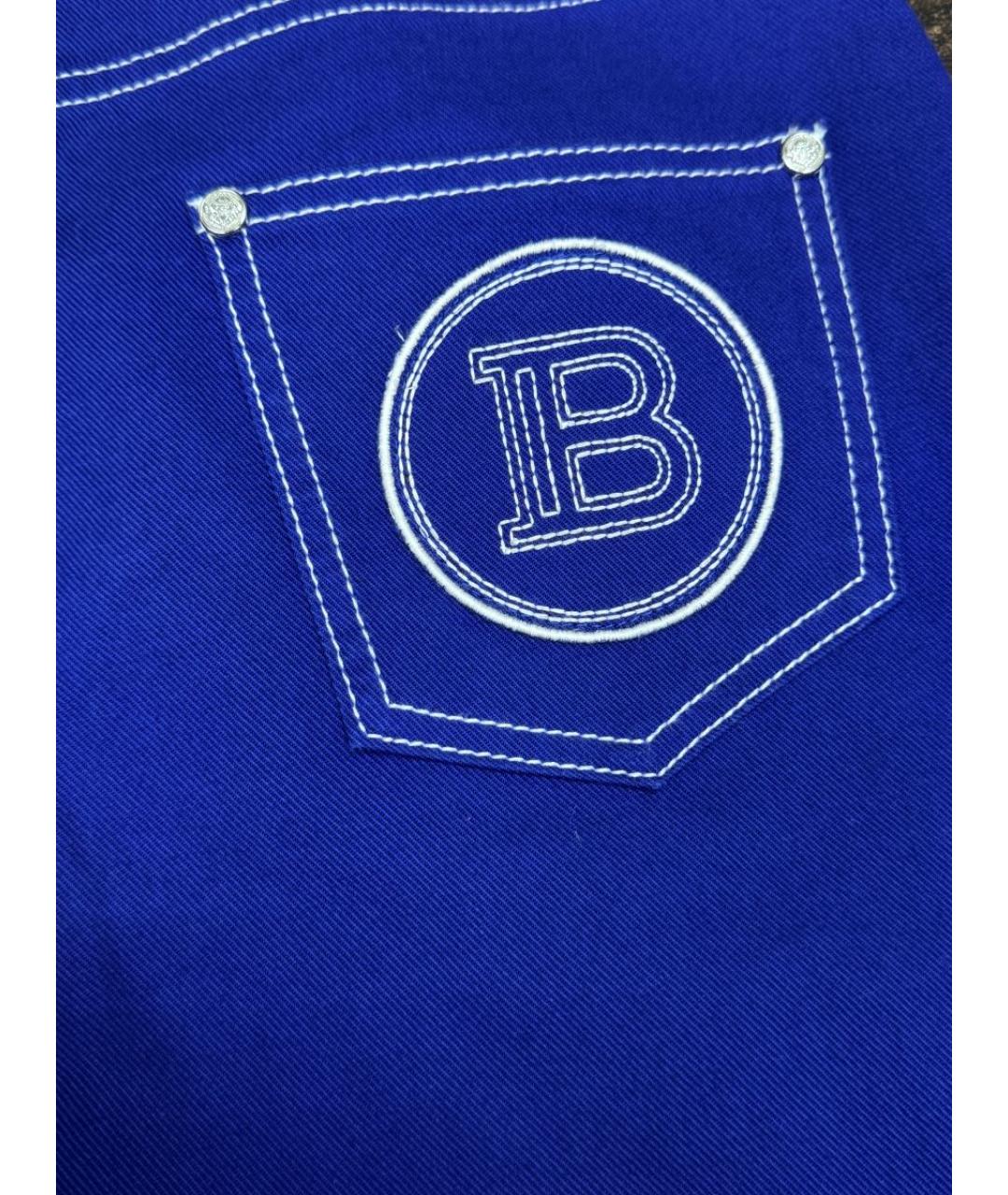 BALMAIN Синие хлопко-эластановые джинсы слим, фото 3