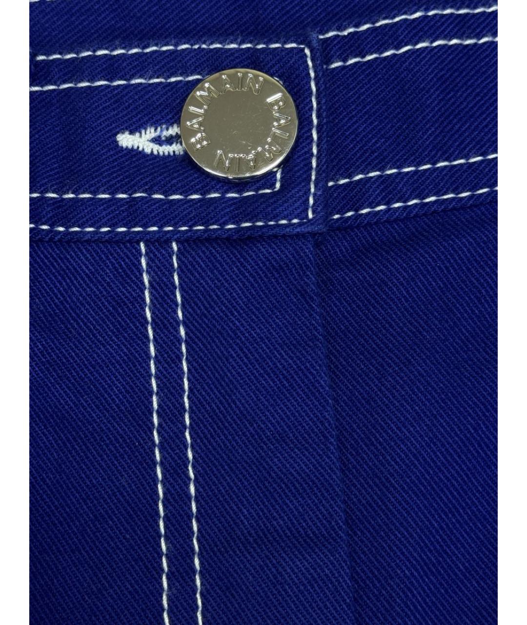 BALMAIN Синие хлопко-эластановые джинсы слим, фото 4
