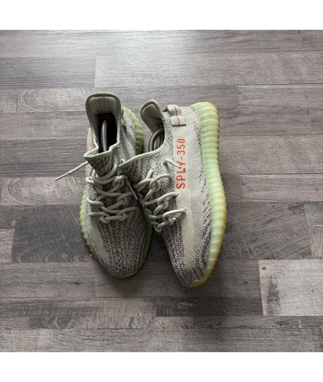 ADIDAS YEEZY Антрацитовые текстильные низкие кроссовки / кеды, фото 3