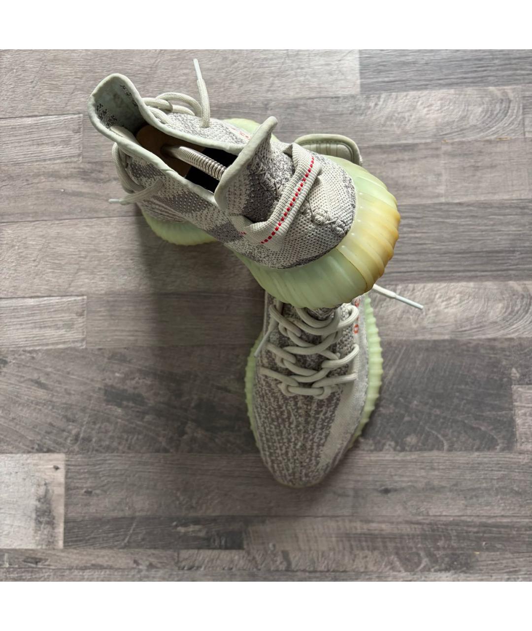 ADIDAS YEEZY Антрацитовые текстильные низкие кроссовки / кеды, фото 4