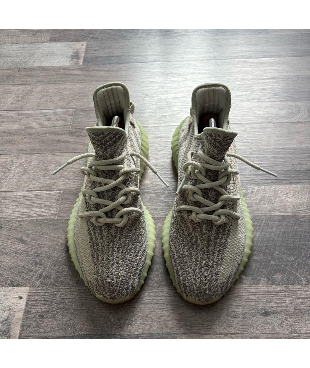 ADIDAS YEEZY Антрацитовые текстильные низкие кроссовки / кеды, фото 2