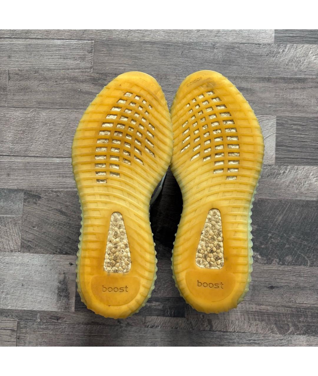 ADIDAS YEEZY Антрацитовые текстильные низкие кроссовки / кеды, фото 5