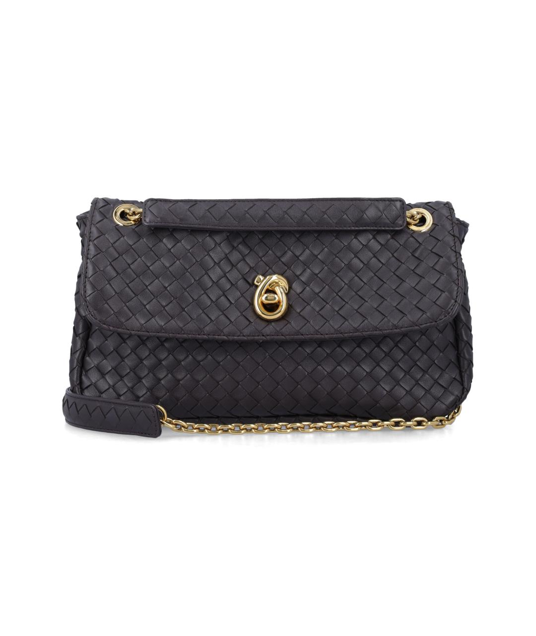 BOTTEGA VENETA Черная кожаная сумка через плечо, фото 1