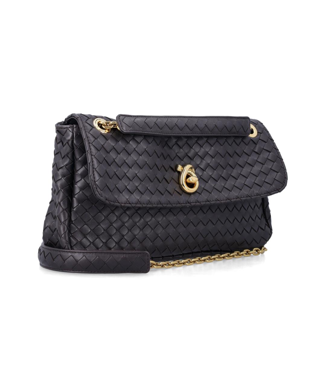 BOTTEGA VENETA Черная кожаная сумка через плечо, фото 2