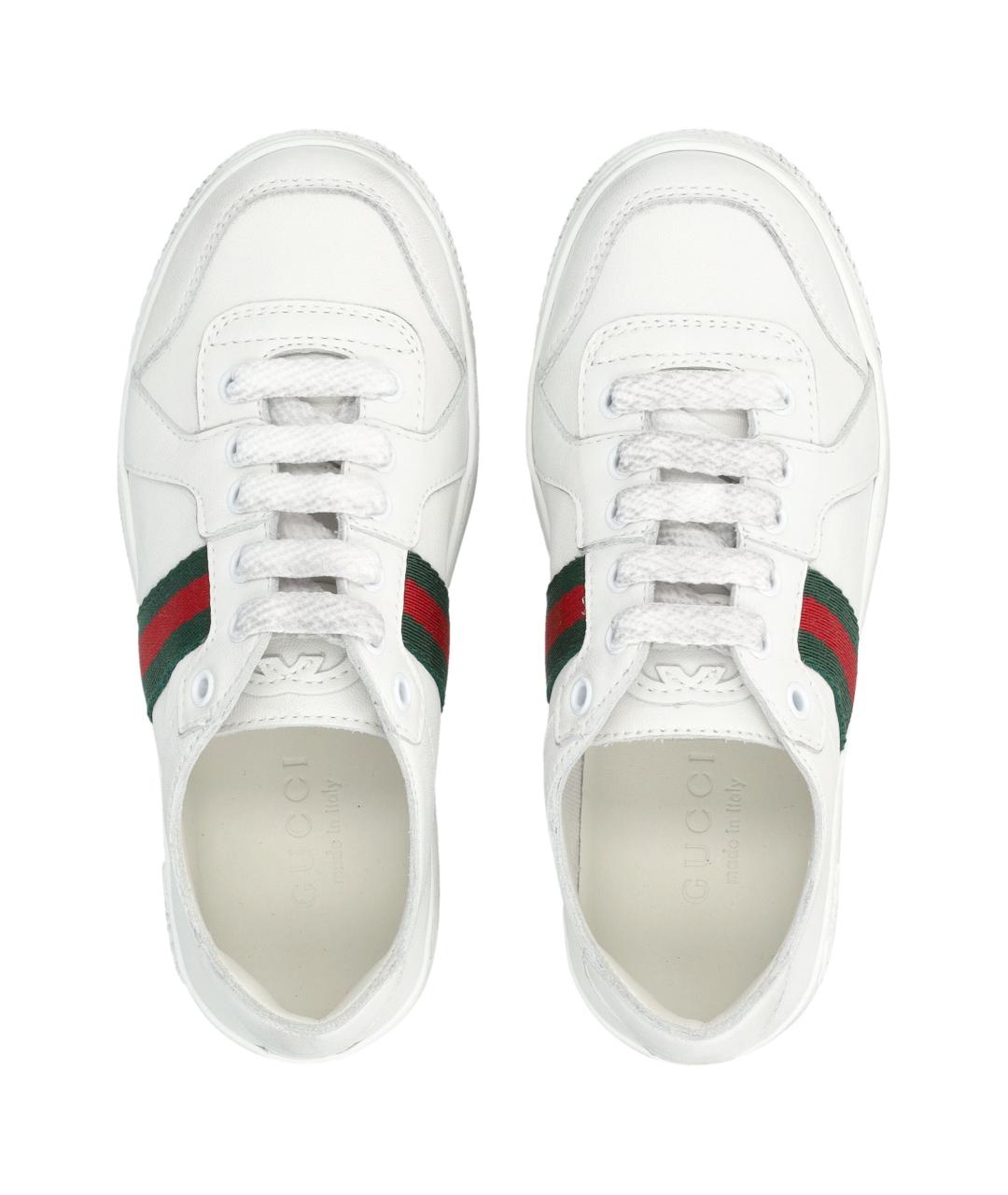GUCCI Белые кожаные кеды, фото 2