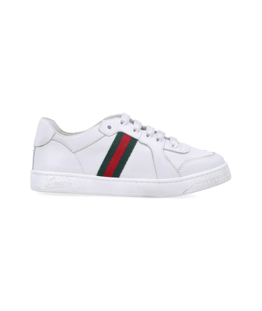 GUCCI Белые кожаные кеды, фото 5