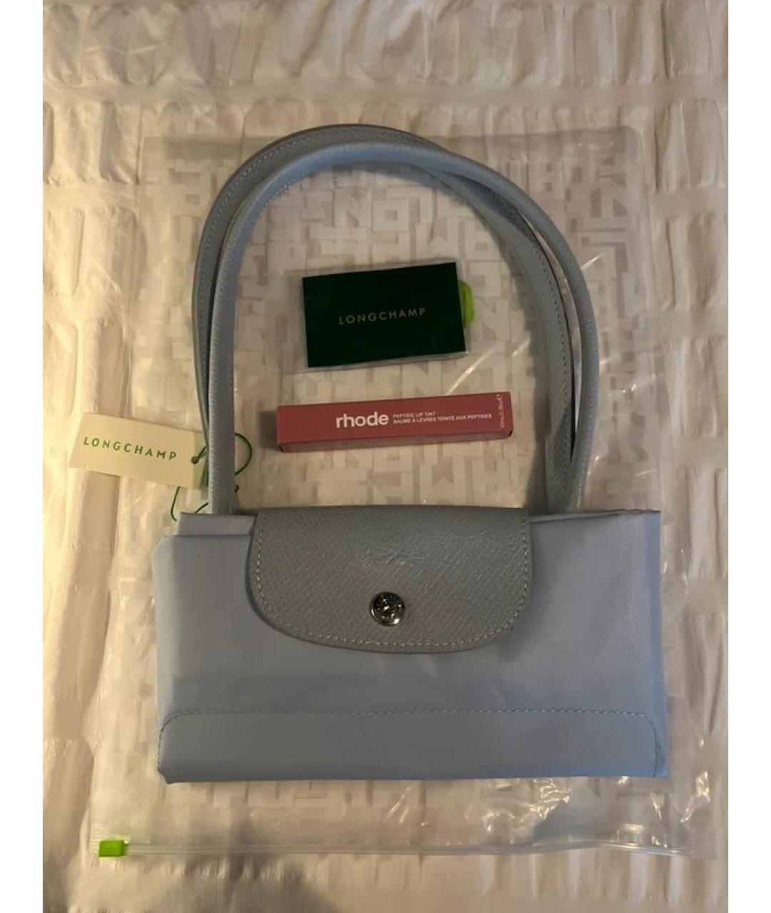 LONGCHAMP Голубая нейлоновая сумка тоут, фото 2