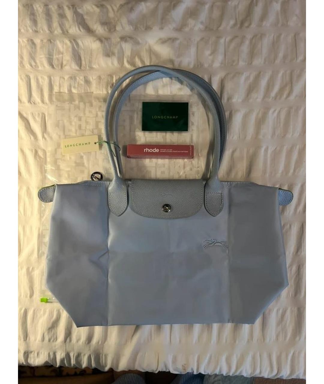 LONGCHAMP Голубая нейлоновая сумка тоут, фото 3