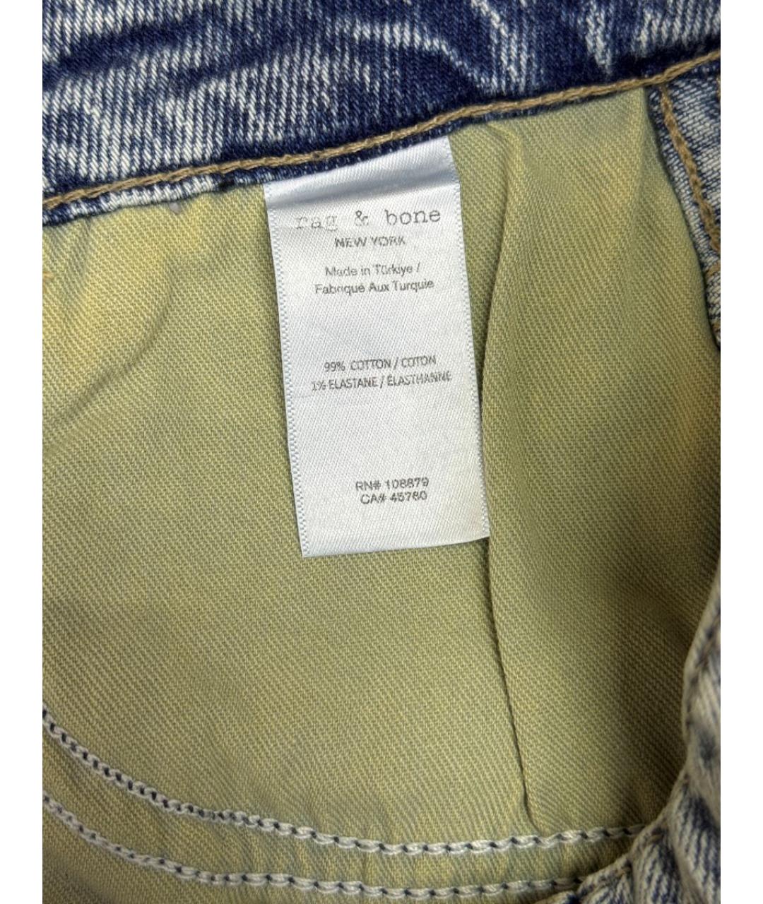 RAG & BONE Голубые хлопко-эластановые джинсы клеш, фото 6