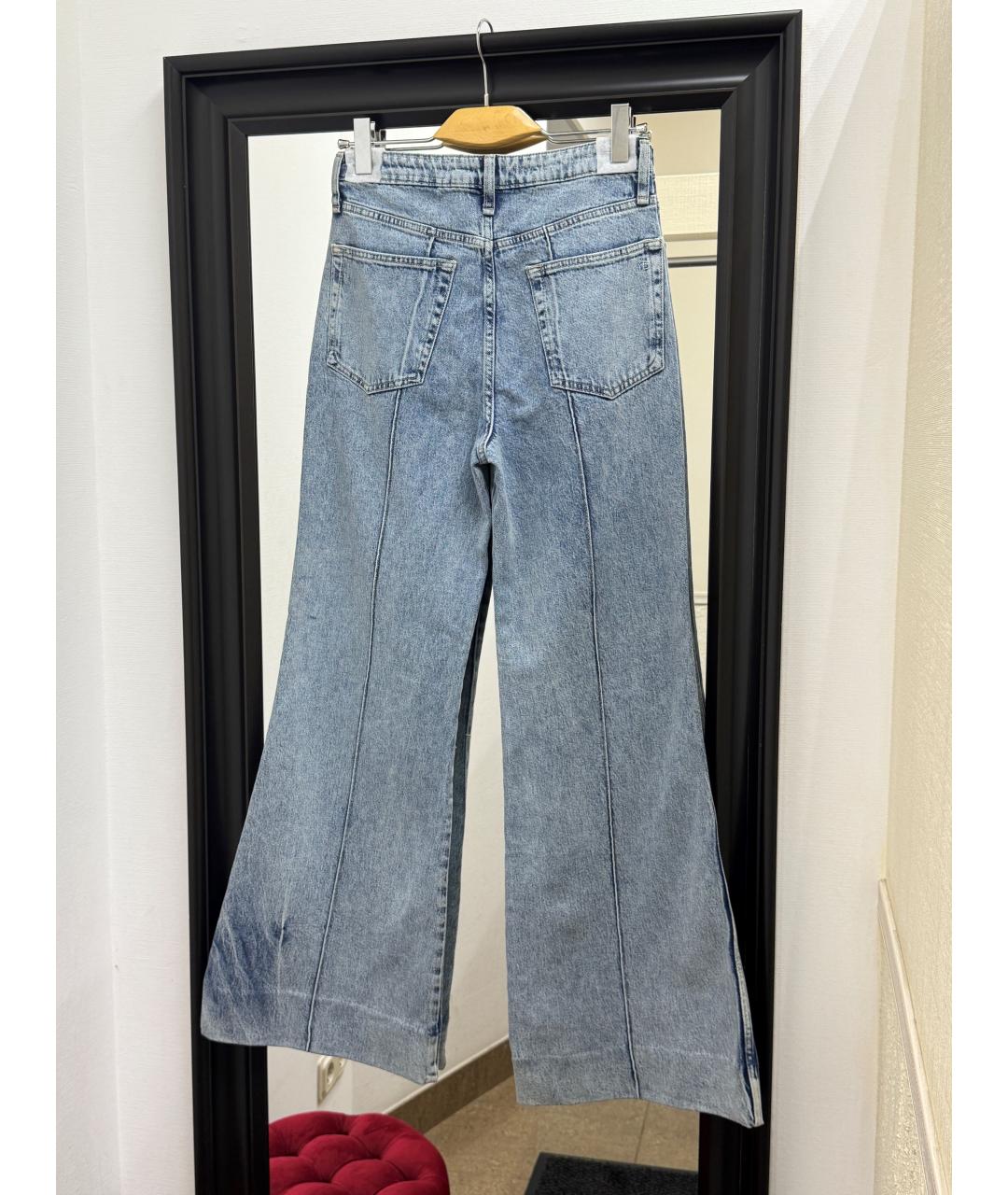 RAG & BONE Голубые хлопко-эластановые джинсы клеш, фото 3