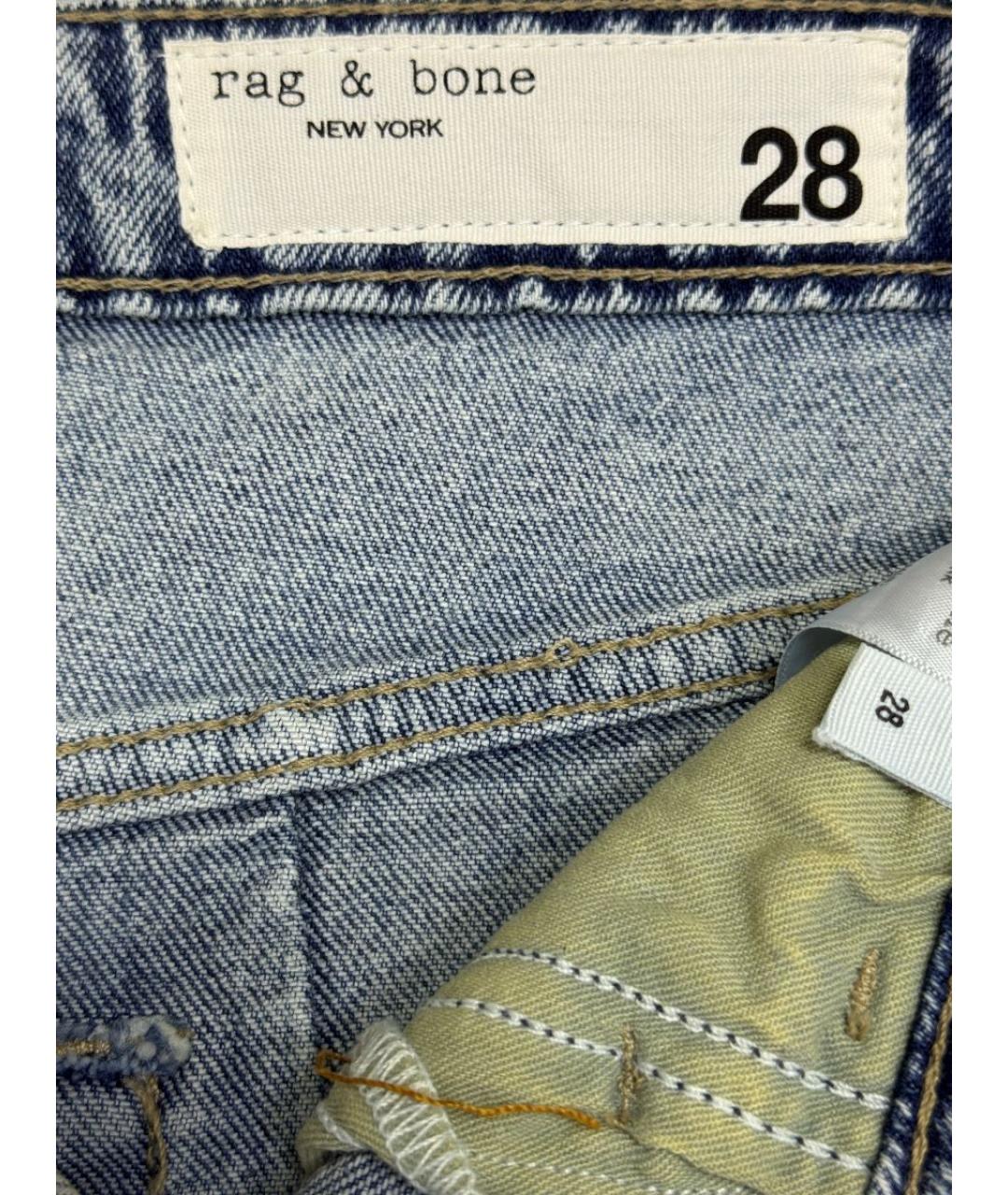 RAG & BONE Голубые хлопко-эластановые джинсы клеш, фото 5
