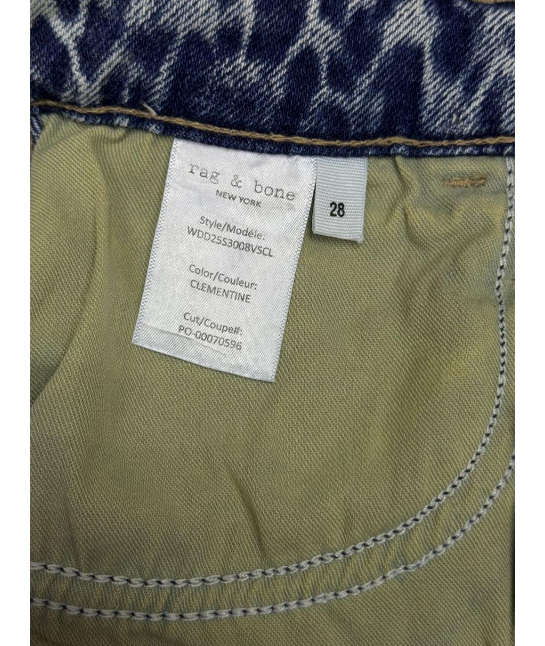 RAG & BONE Голубые хлопко-эластановые джинсы клеш, фото 7
