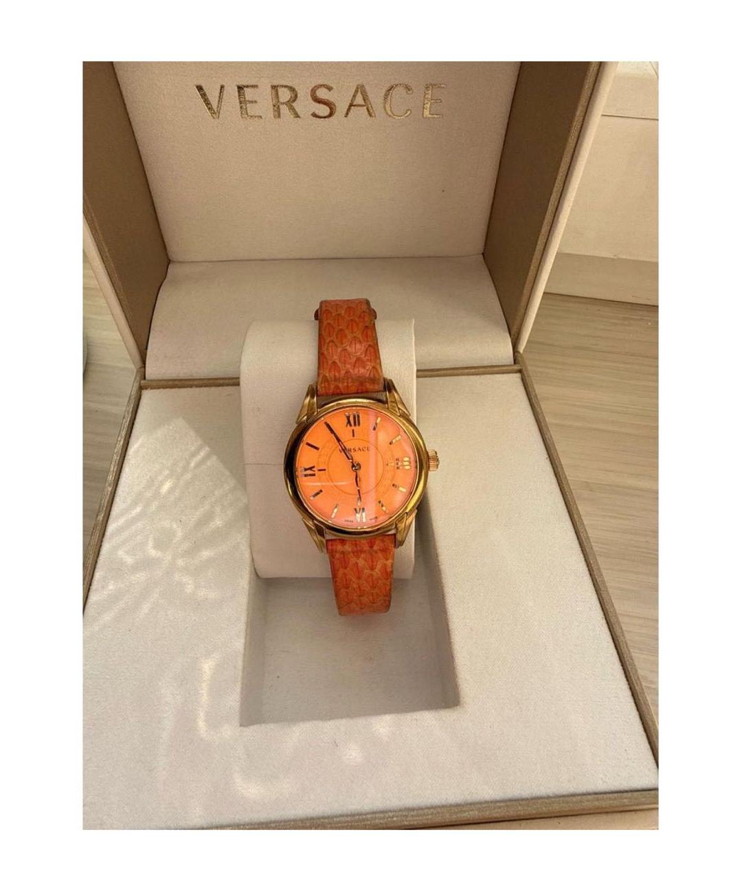 VERSACE Оранжевые стальные часы, фото 3