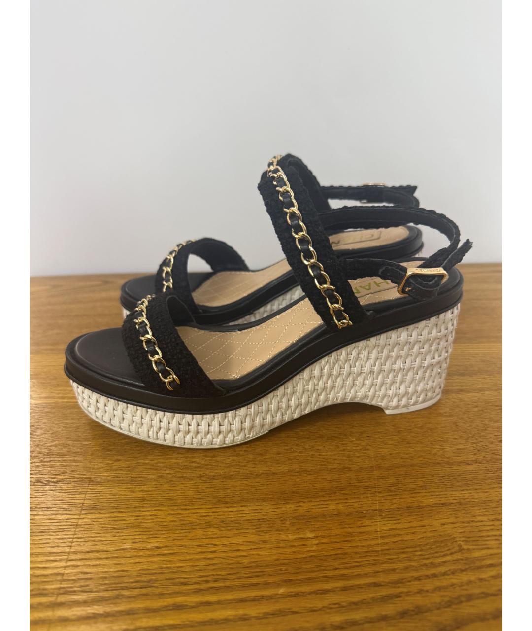 CHANEL Текстильные босоножки, фото 8