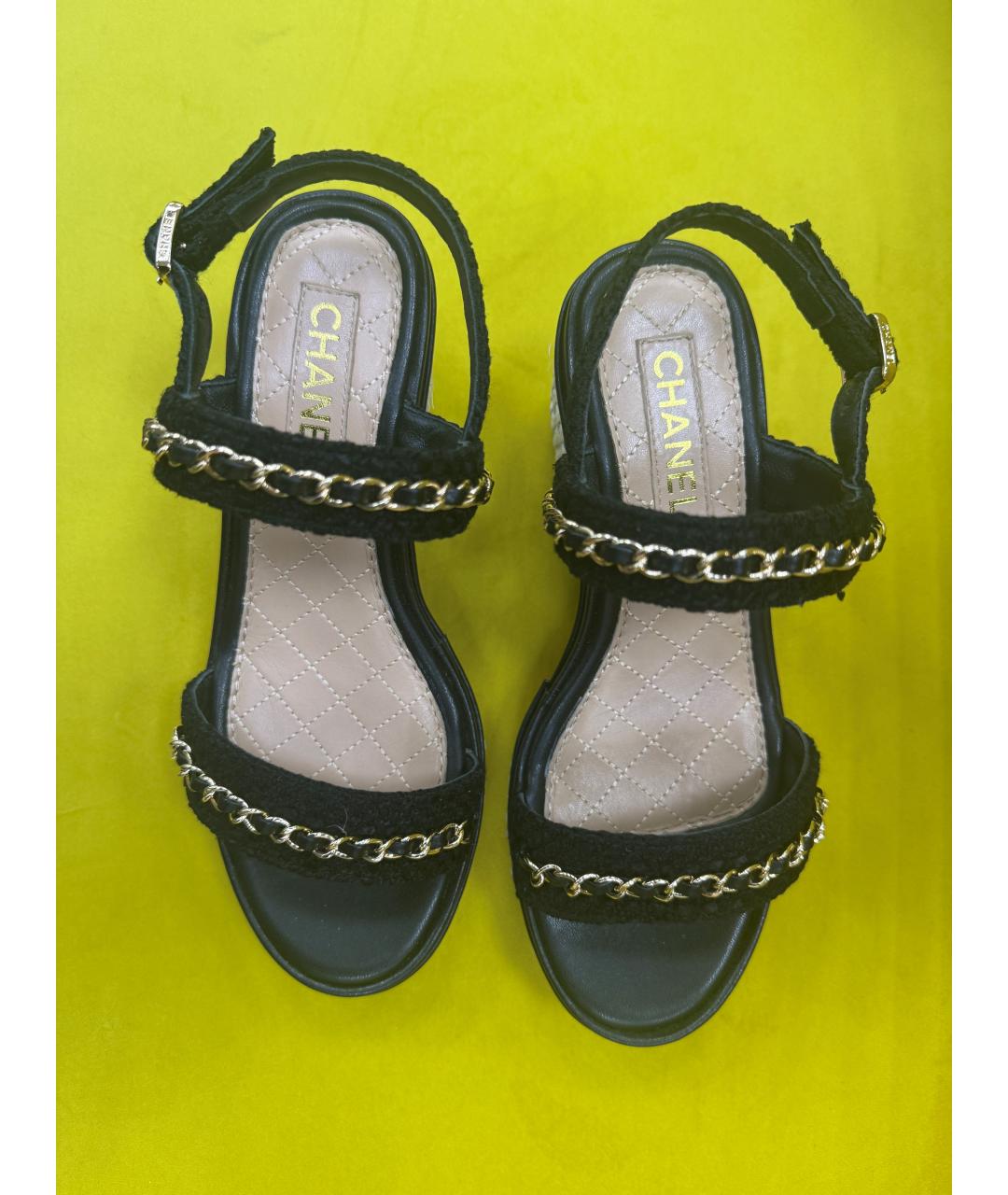 CHANEL Текстильные босоножки, фото 7