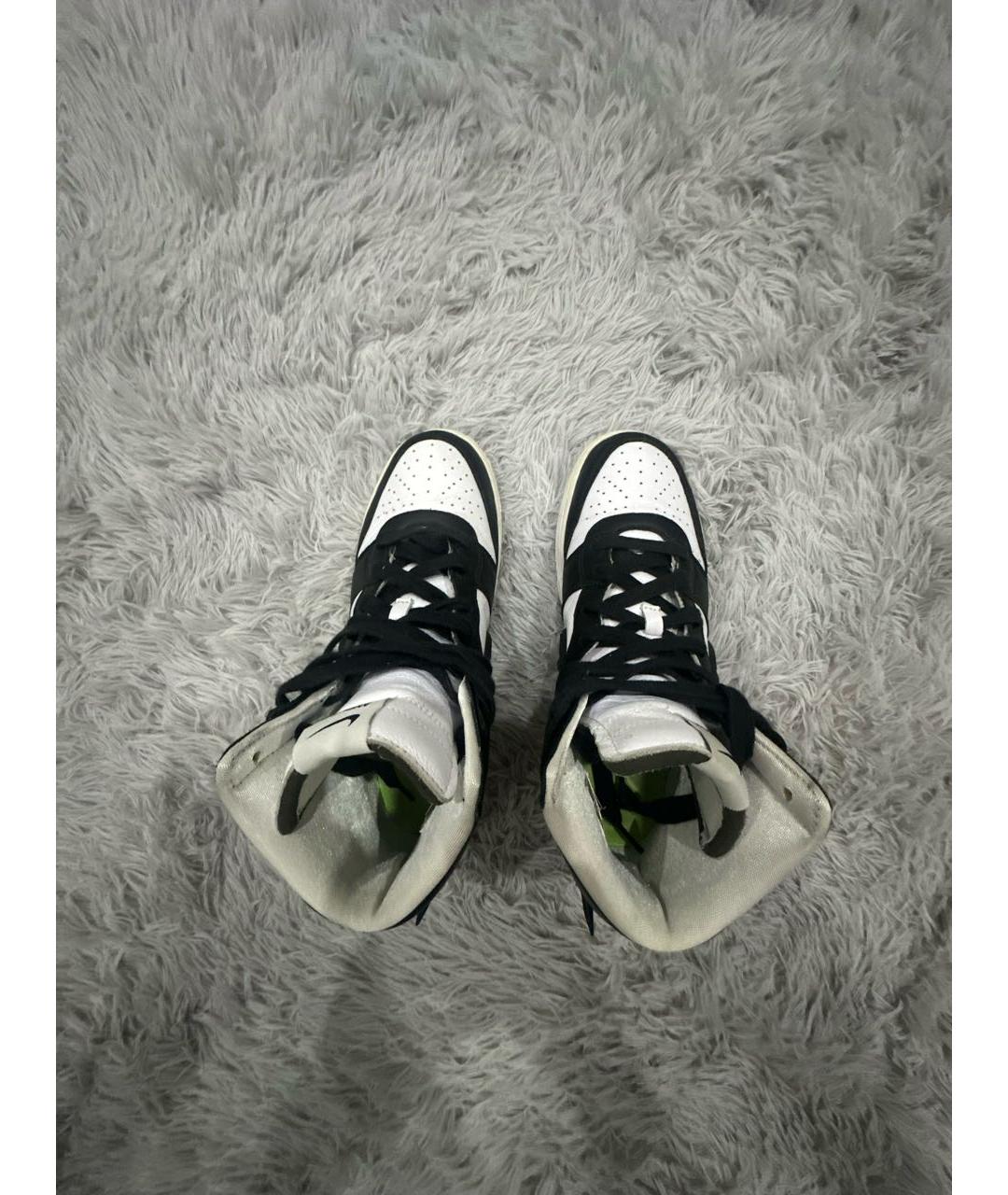 NIKE Белые кожаные высокие кроссовки / кеды, фото 3