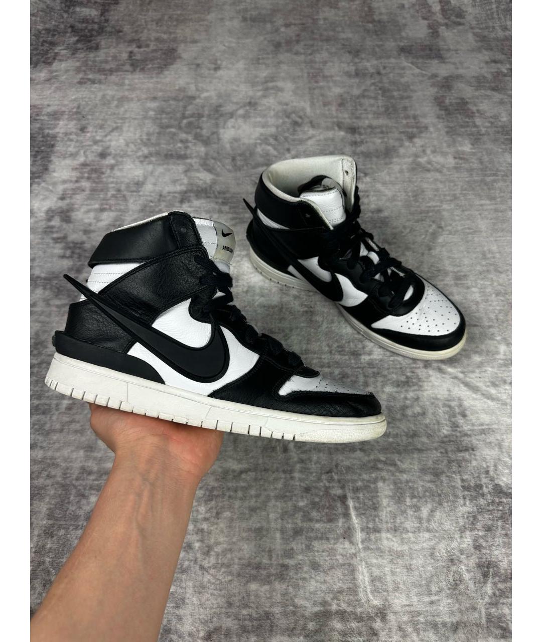 NIKE Белые кожаные высокие кроссовки / кеды, фото 5