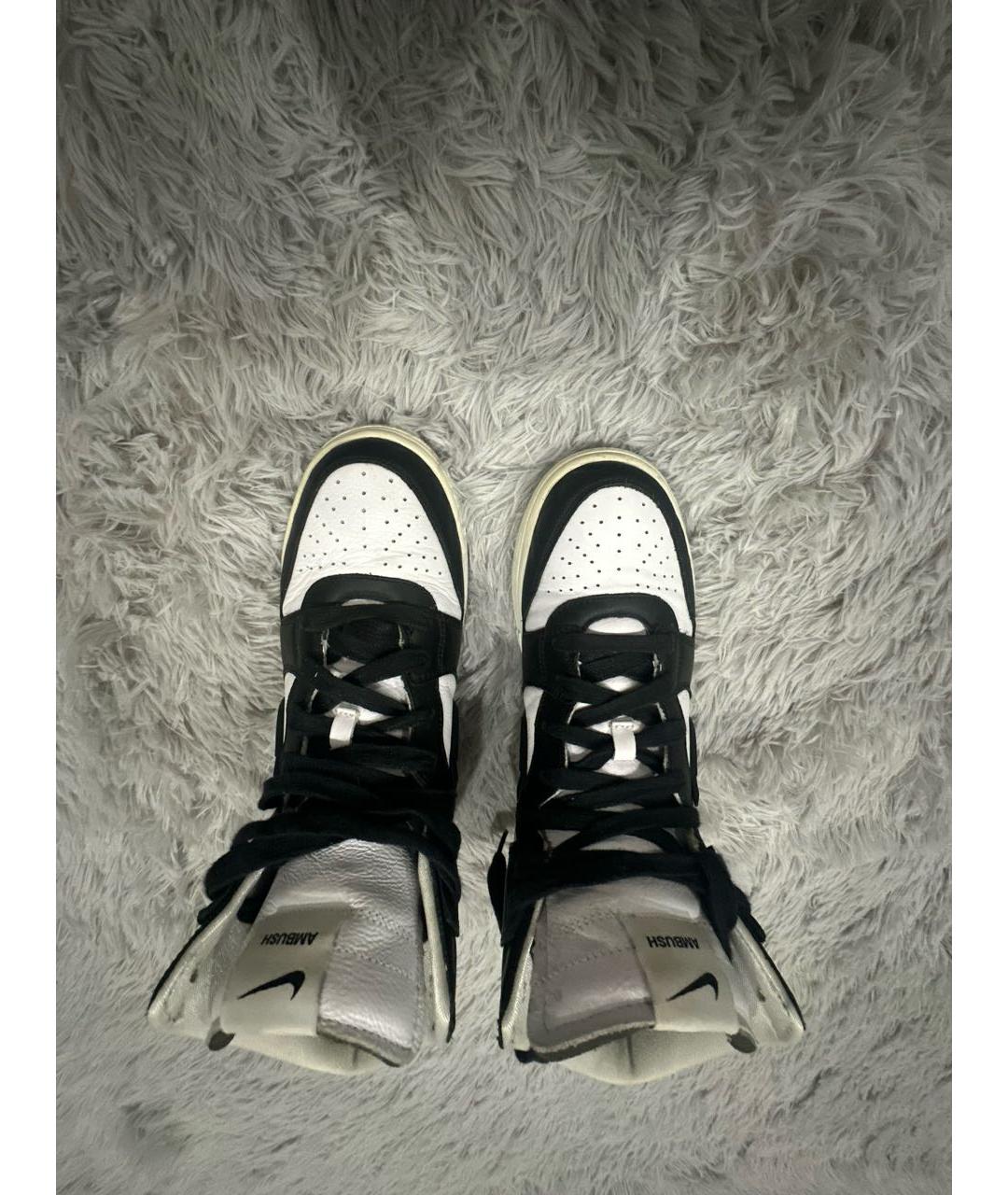 NIKE Белые кожаные высокие кроссовки / кеды, фото 2