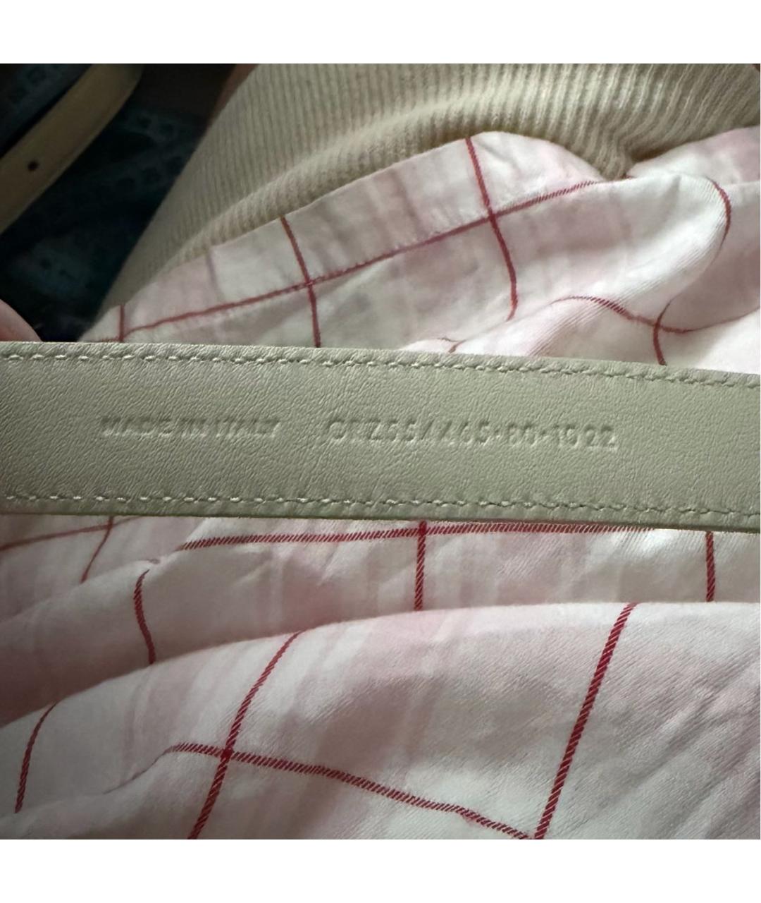 SAINT LAURENT Бежевый кожаный ремень, фото 3