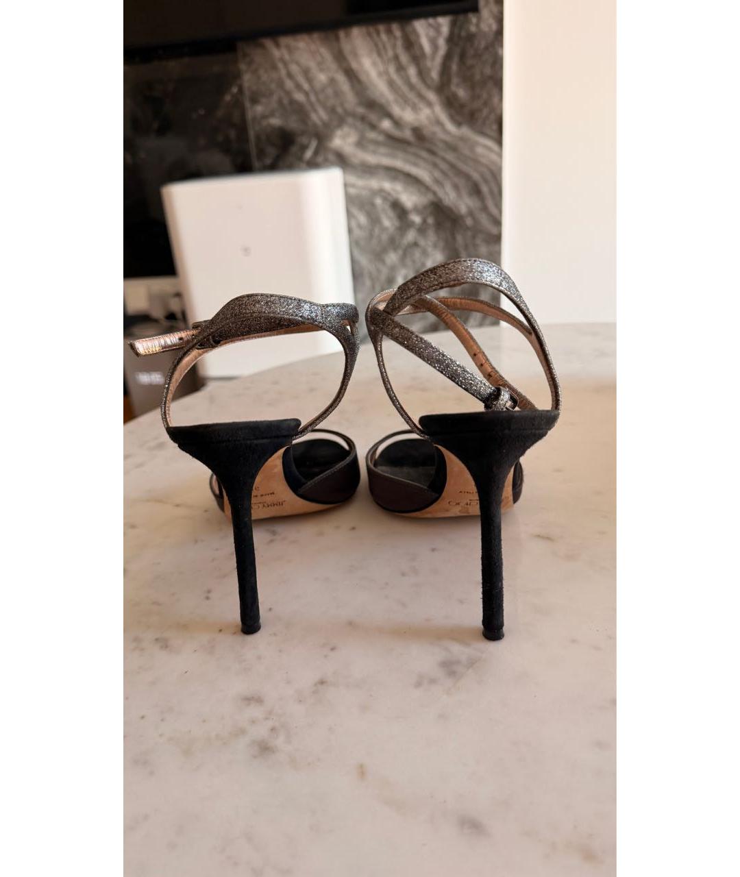 JIMMY CHOO Черные замшевые босоножки, фото 2