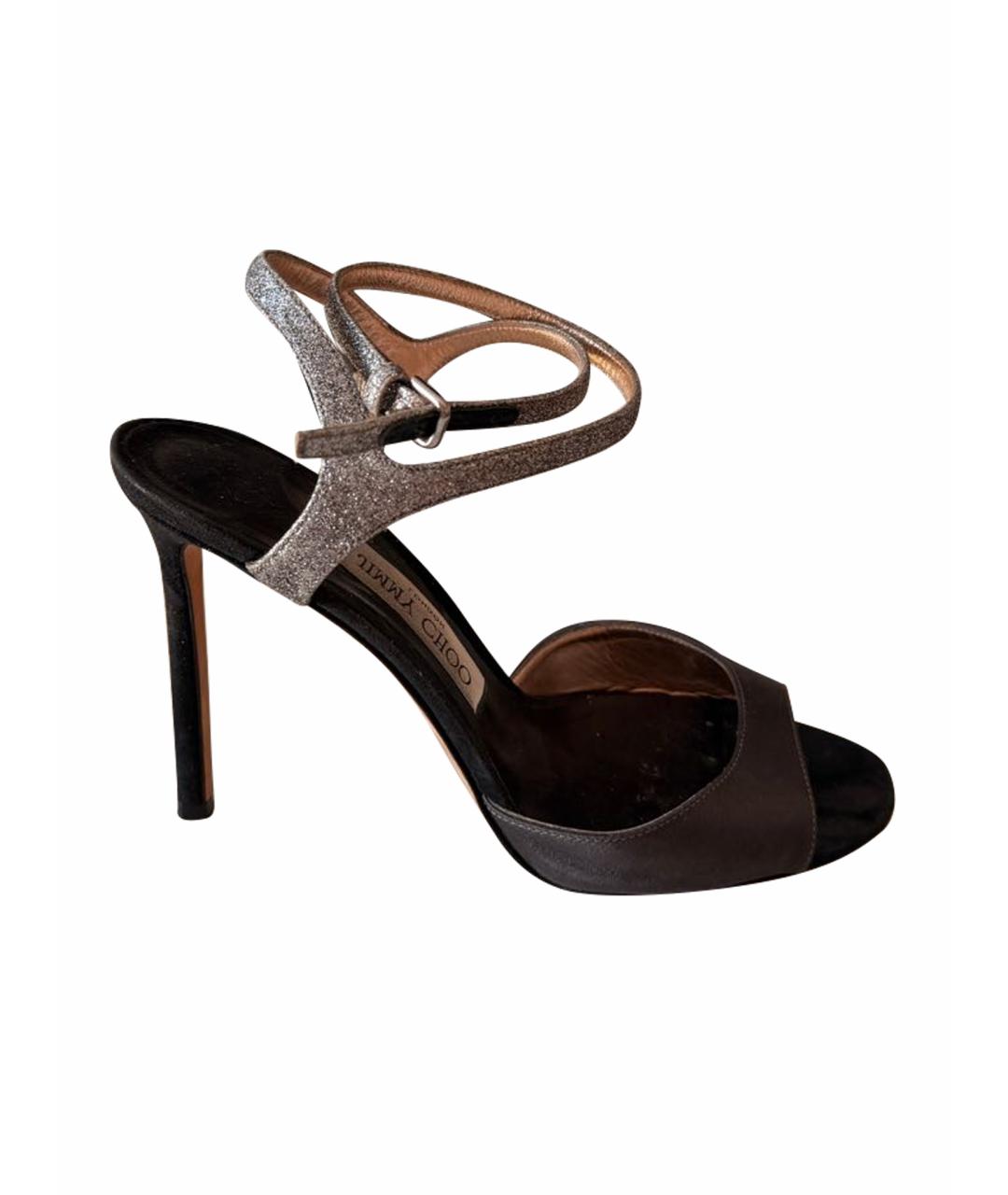 JIMMY CHOO Черные замшевые босоножки, фото 1
