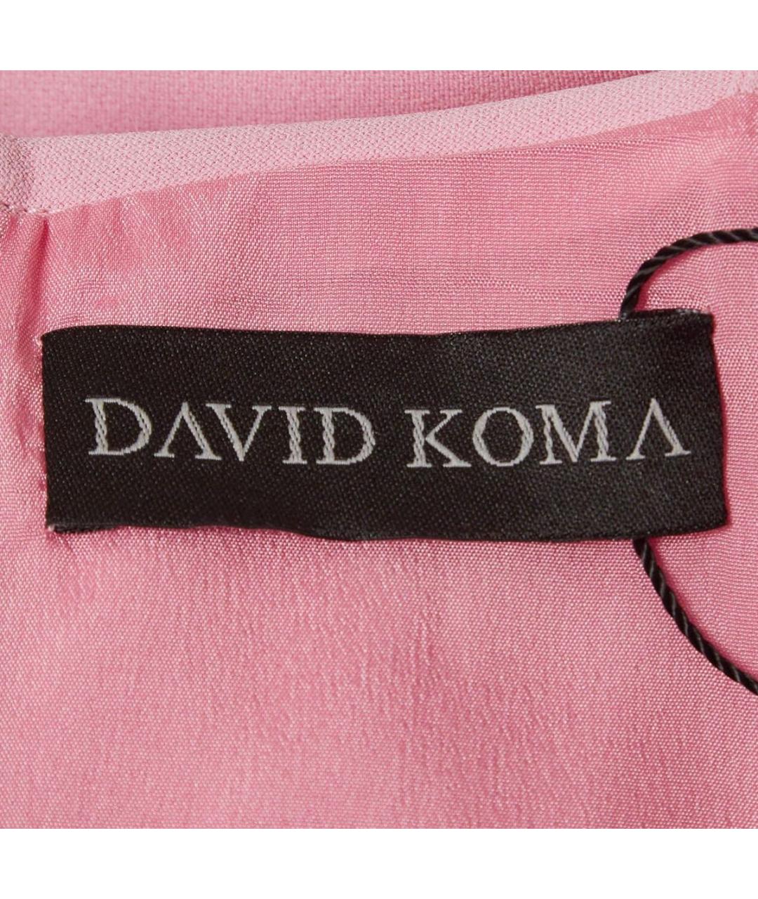 DAVID KOMA Розовое ацетатное коктейльное платье, фото 3