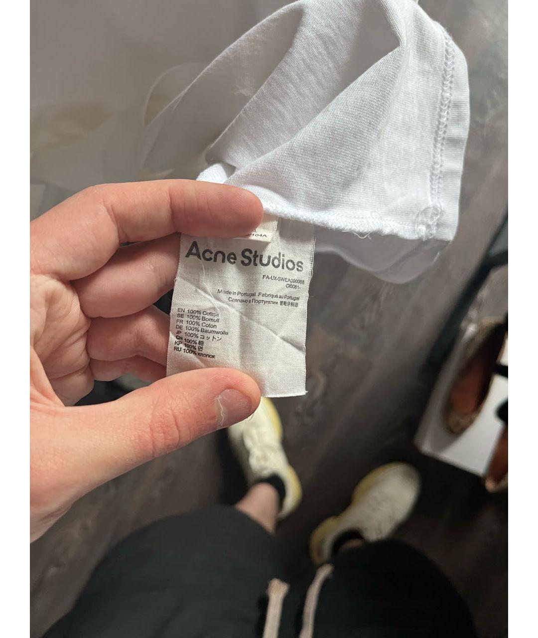 ACNE STUDIOS Белая хлопковая футболка, фото 4