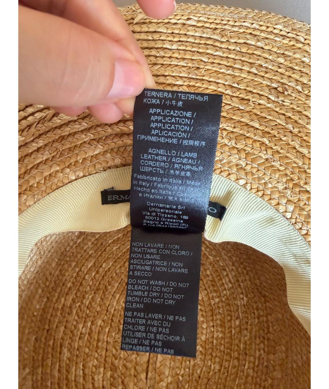 ERMANNO SCERVINO Бежевая соломенная шляпа, фото 6