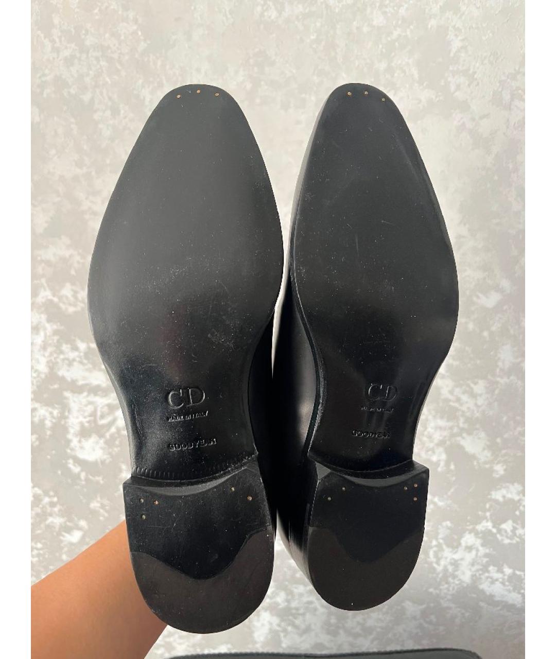 CHRISTIAN DIOR Черные кожаные туфли, фото 5