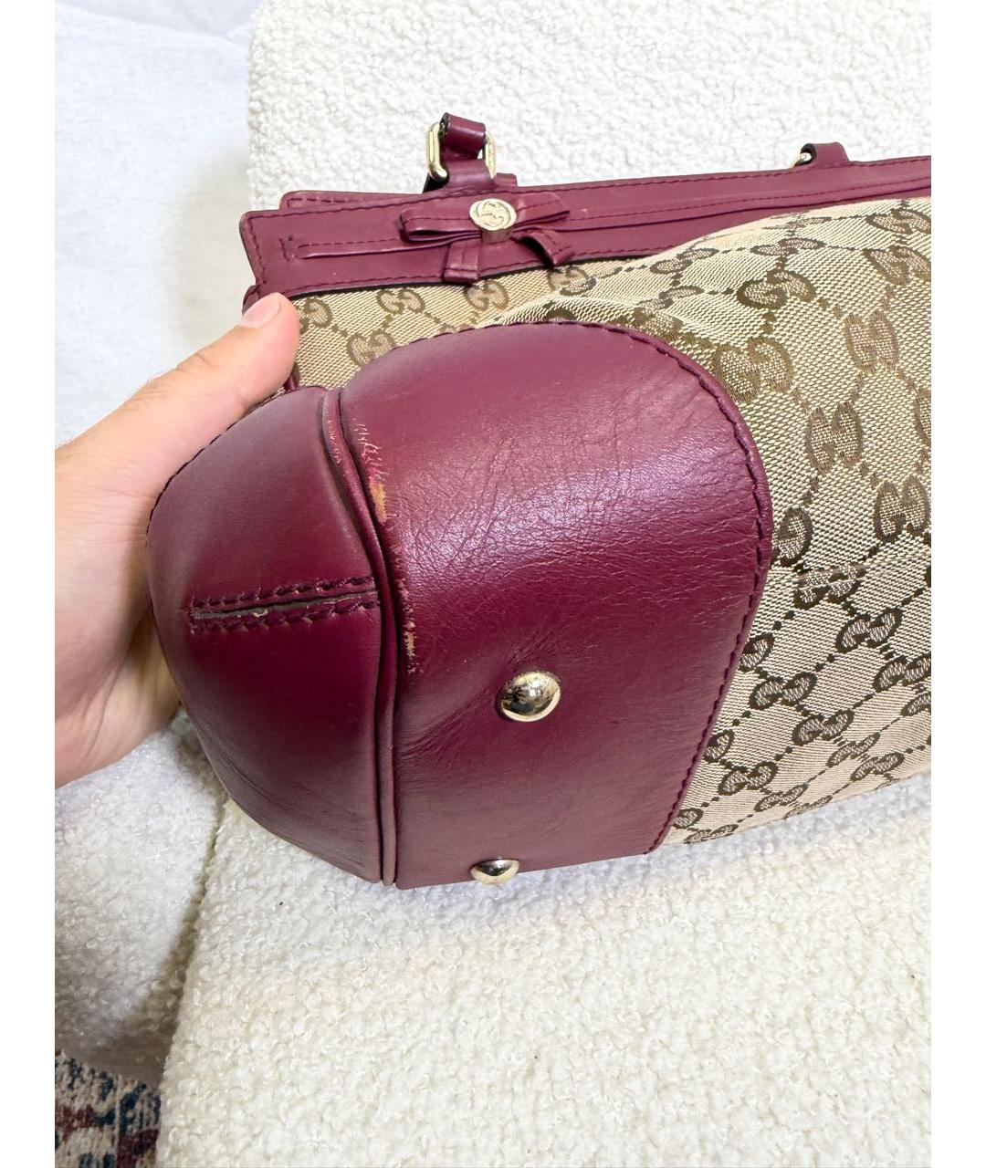 GUCCI Коричневая канва сумка тоут, фото 5