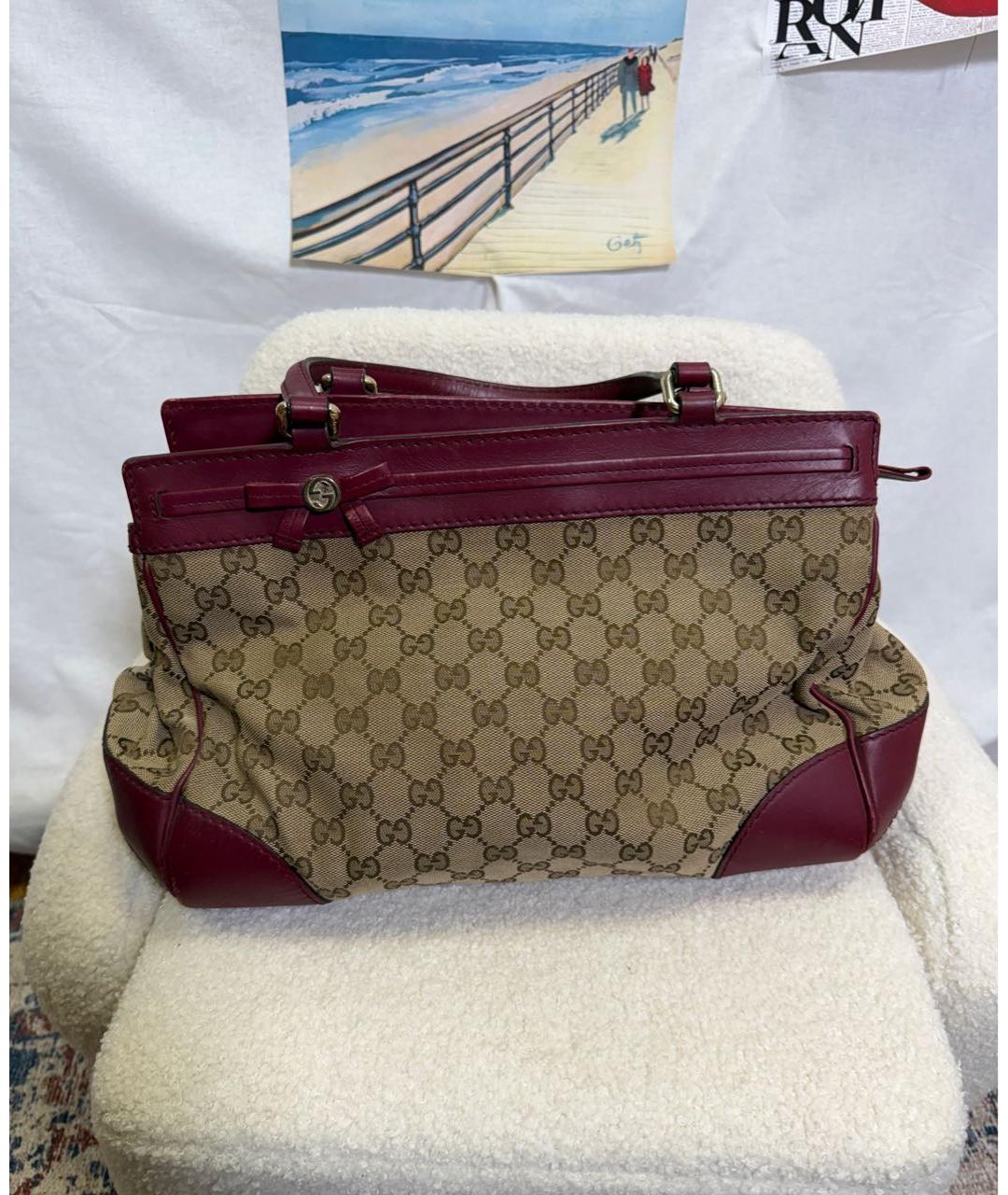 GUCCI Коричневая канва сумка тоут, фото 8