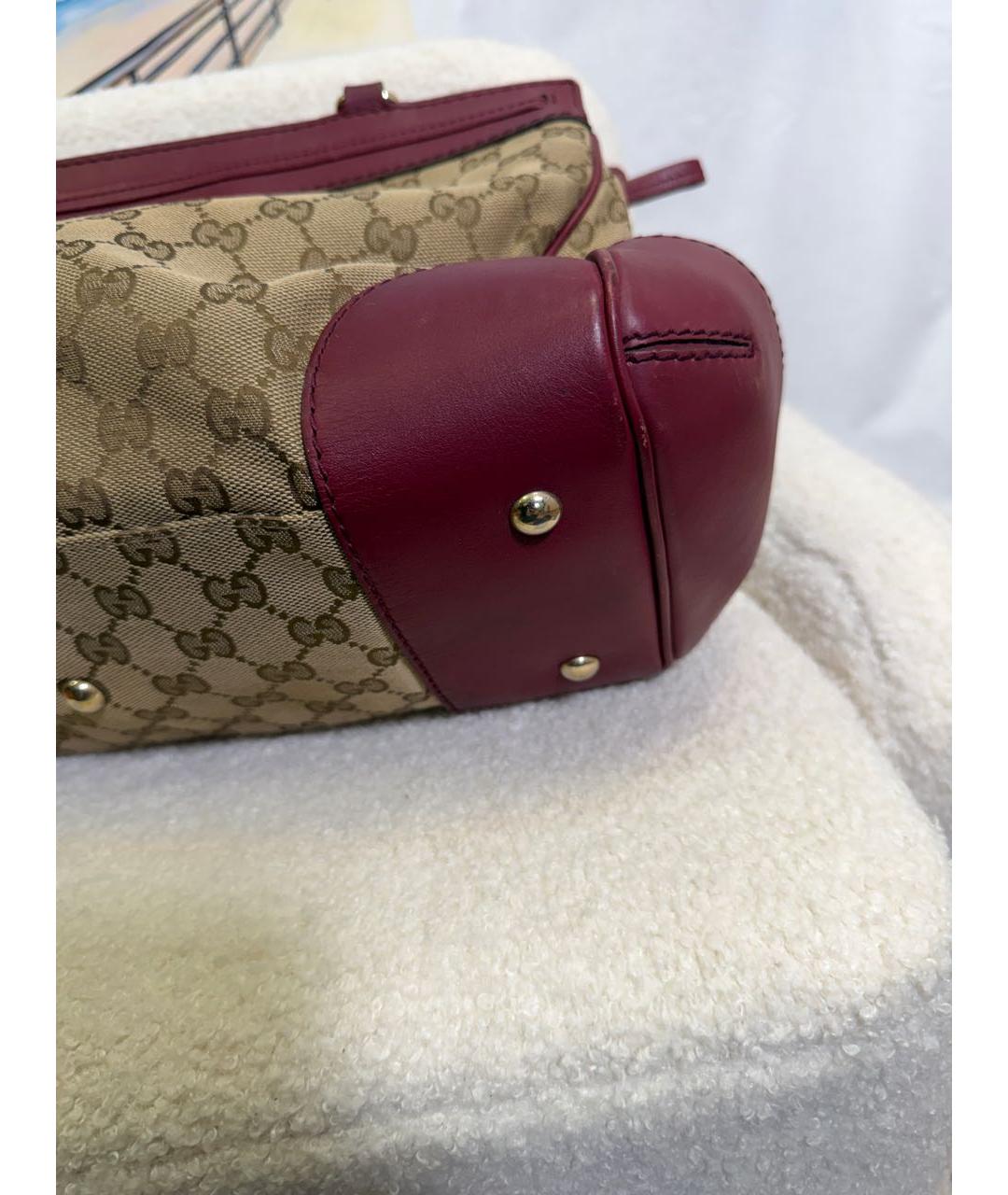 GUCCI Коричневая канва сумка тоут, фото 6